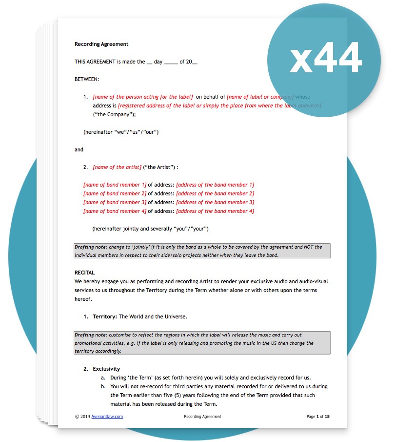 Pack of contracts