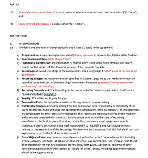 music contracts