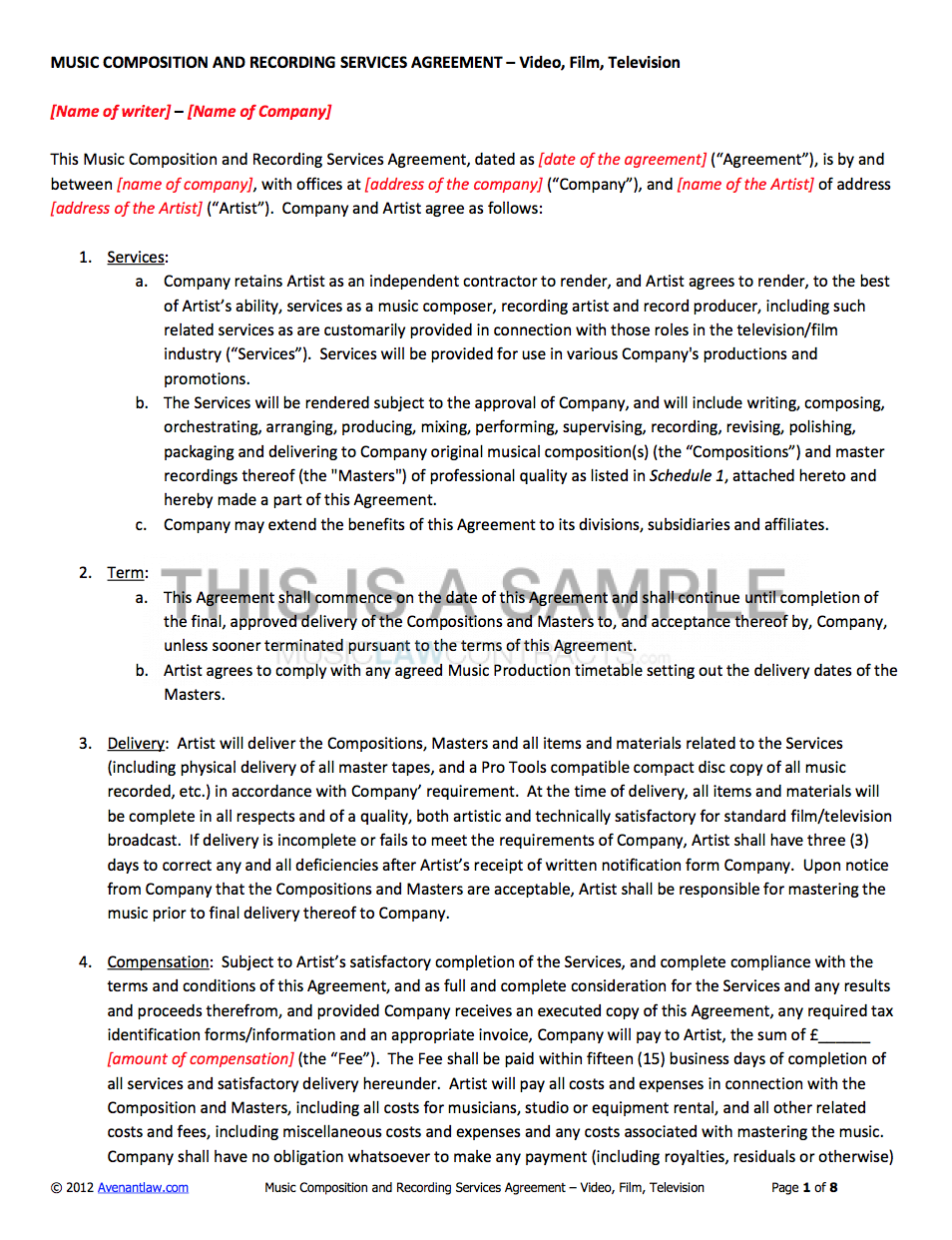 services contract sample