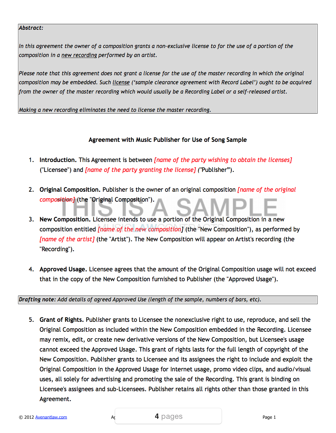 <strong>Free Music Contracts</strong> | HipHopProduction.com Music band contract agreement template
