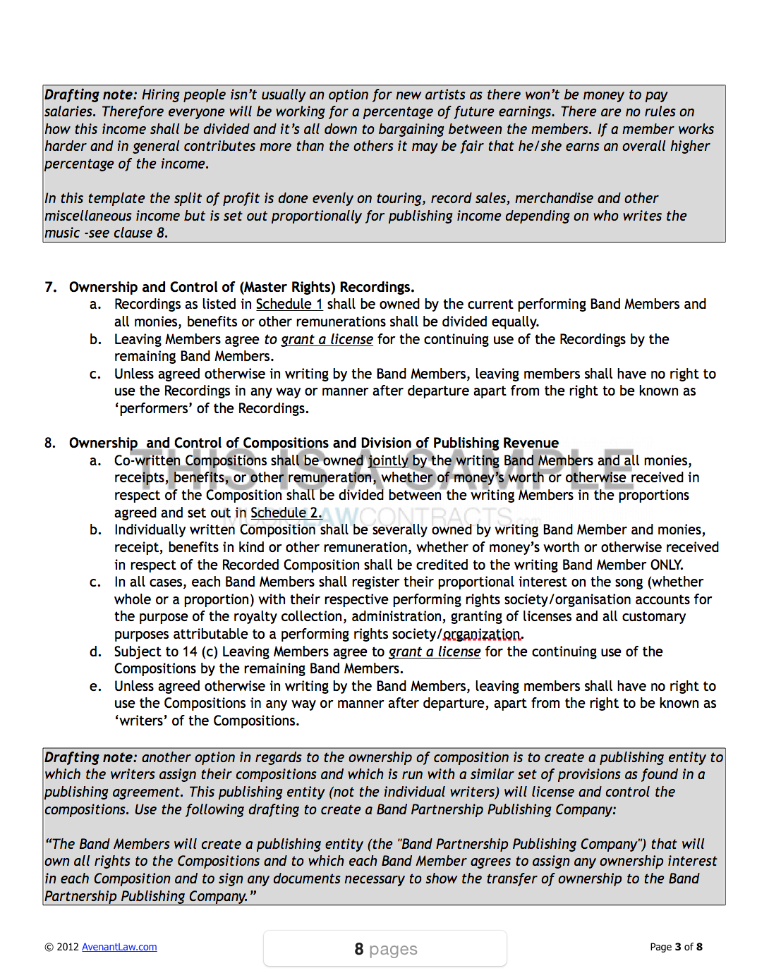 band-agreement-template