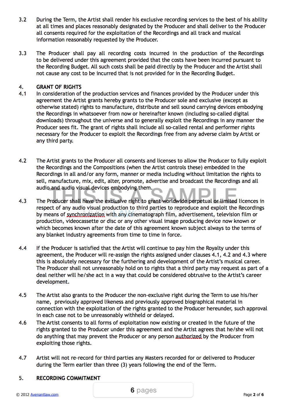 music contracts