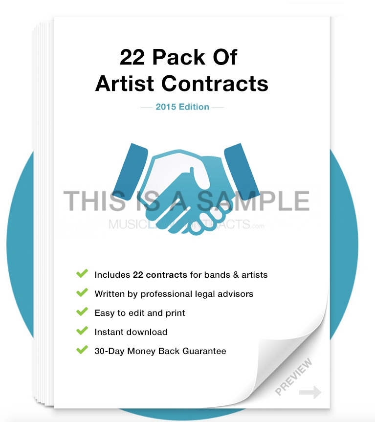 artist band contract template pack musiclawcontracts