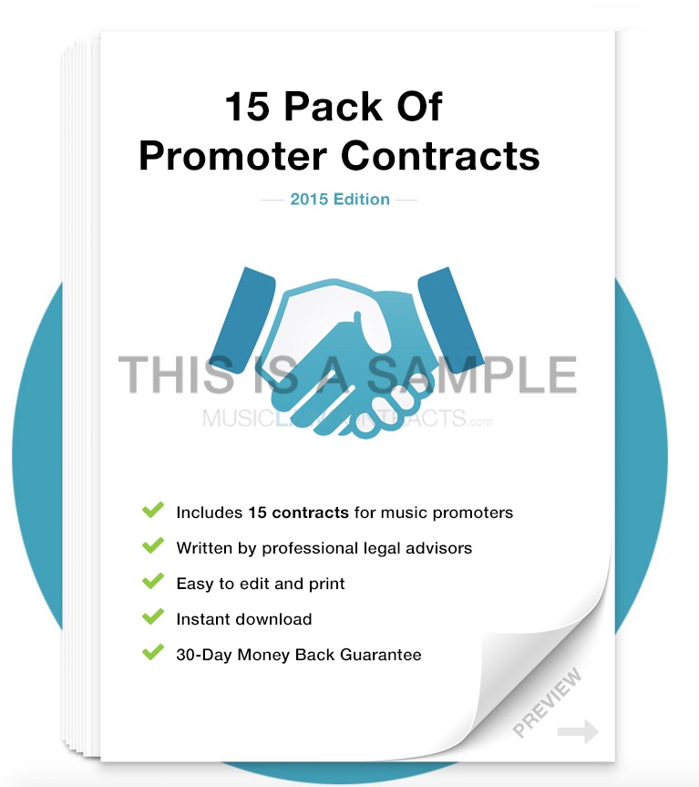 download promoter contract template pack musiclawcontracts