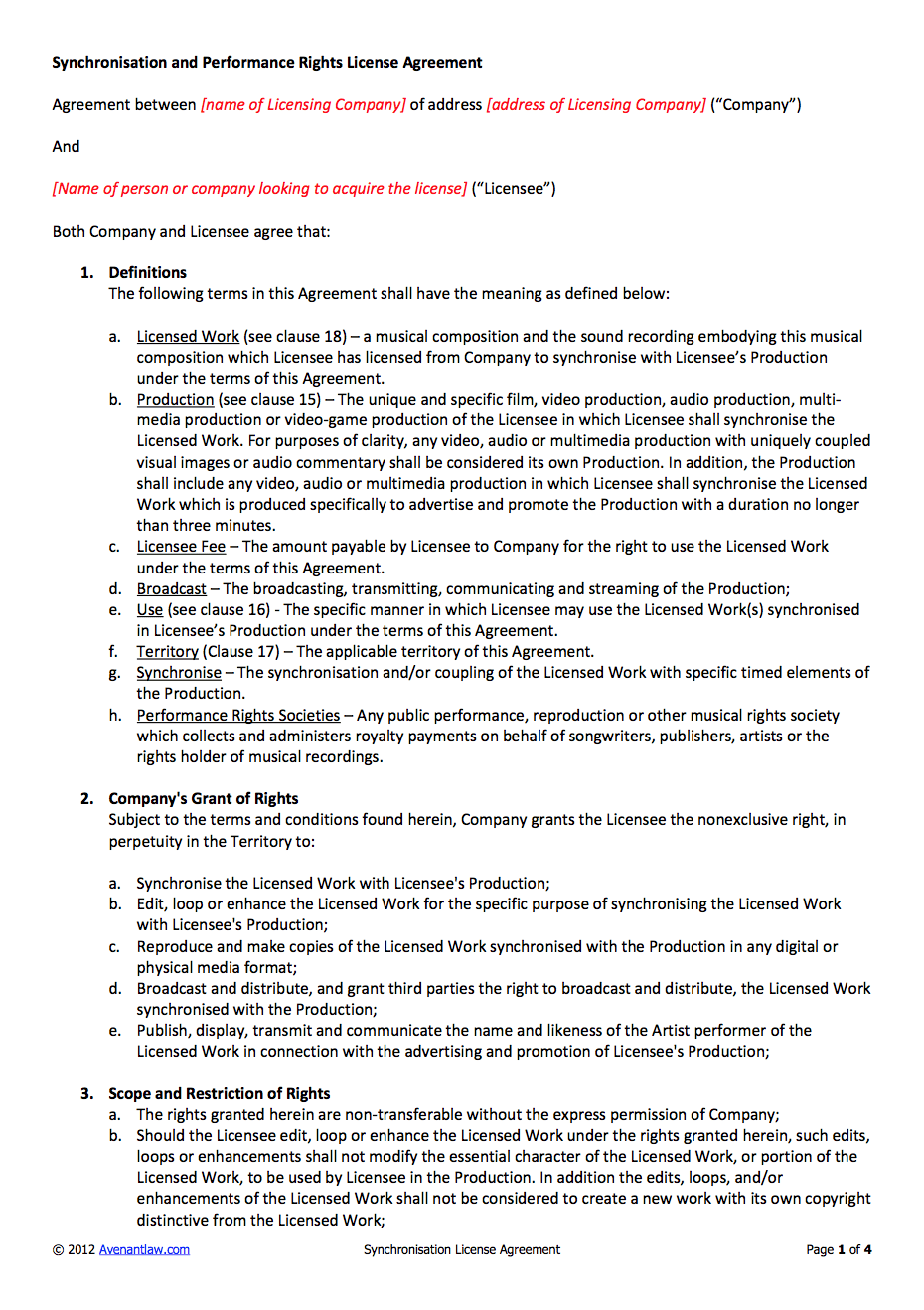 Music Licensing Agreement Template For Your Needs