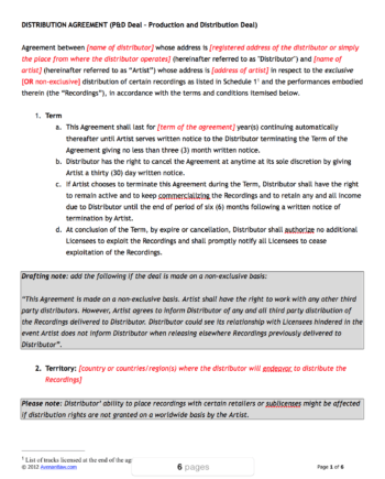 Distributor Agreement 1