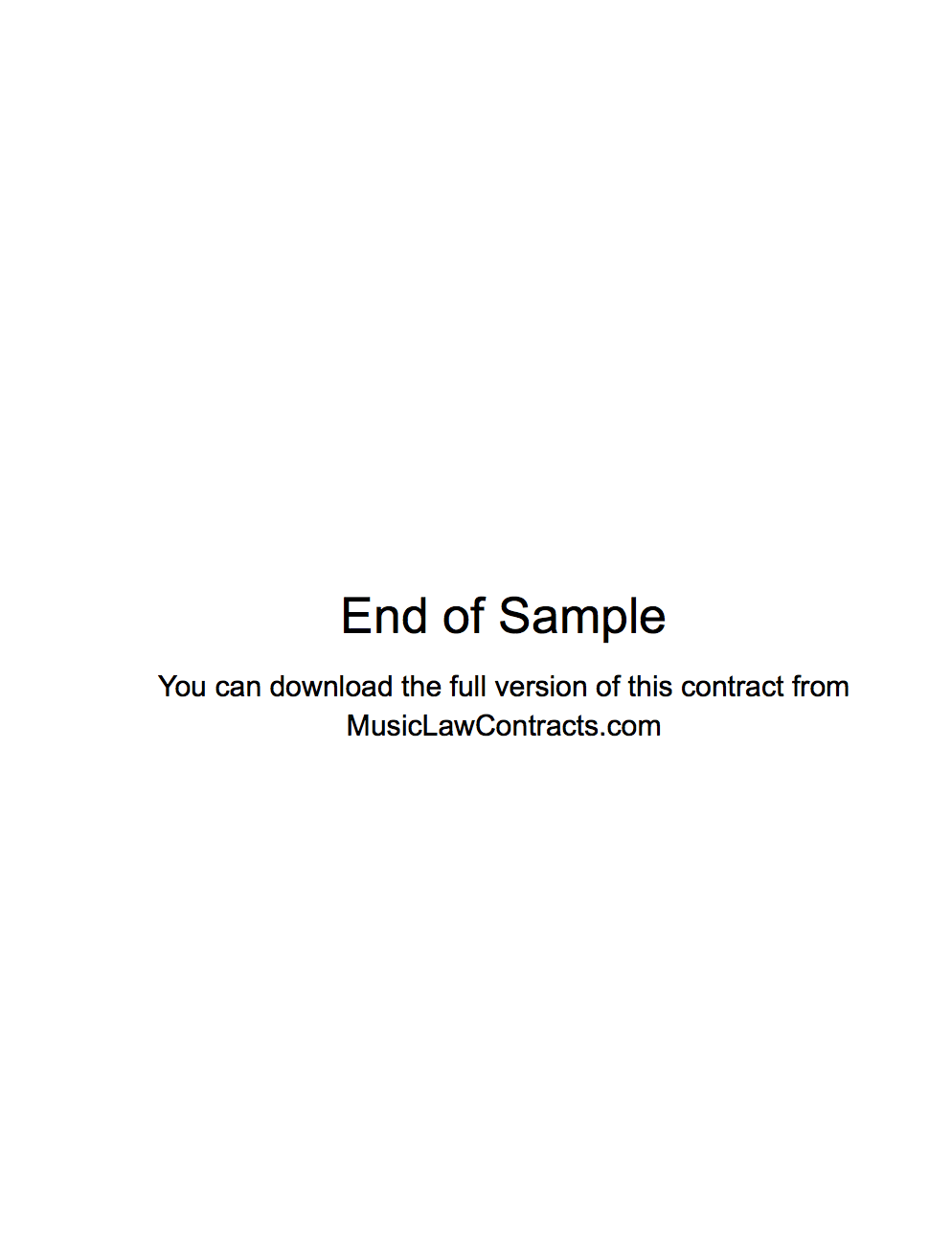 End of Sample Music Law Contracts