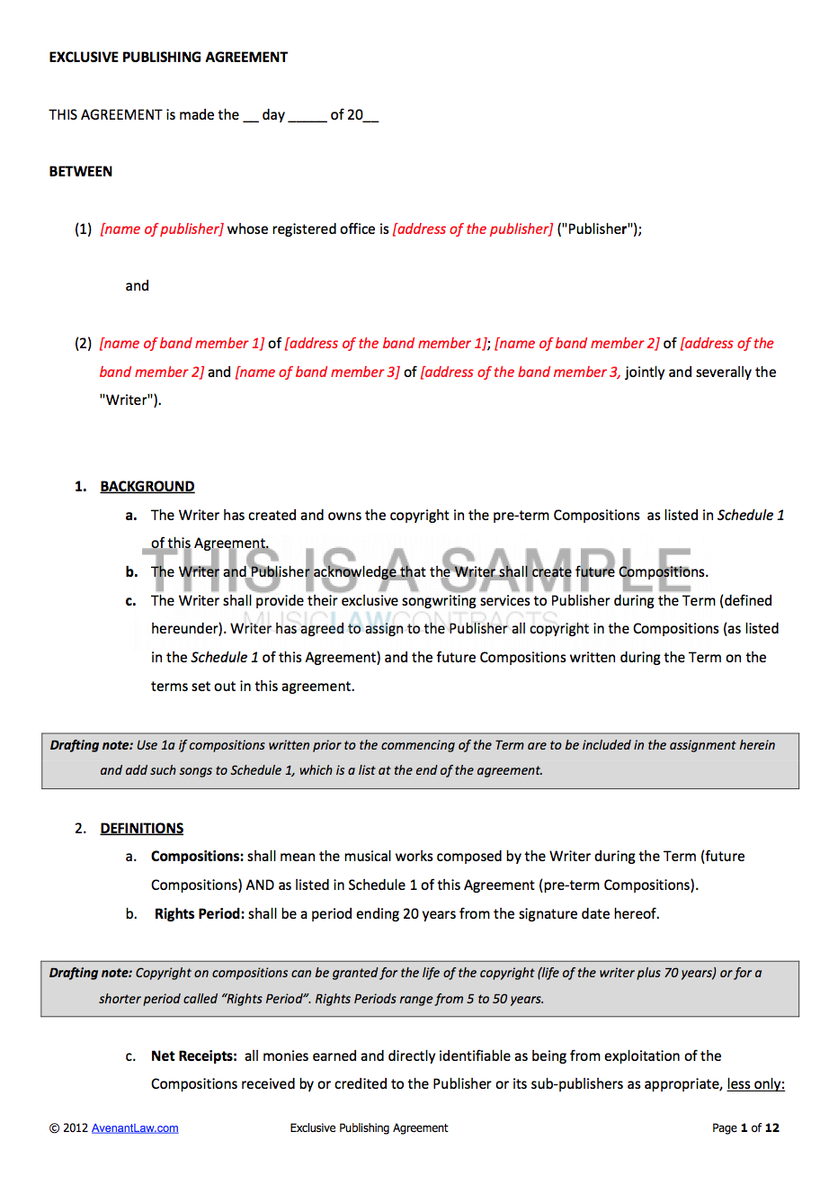 Writer Collaboration Agreement Template