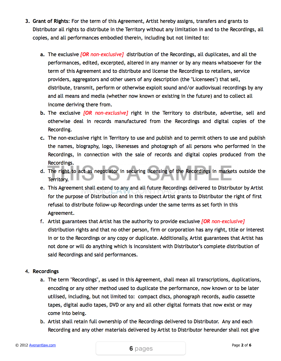 Music Distribution Contract Template