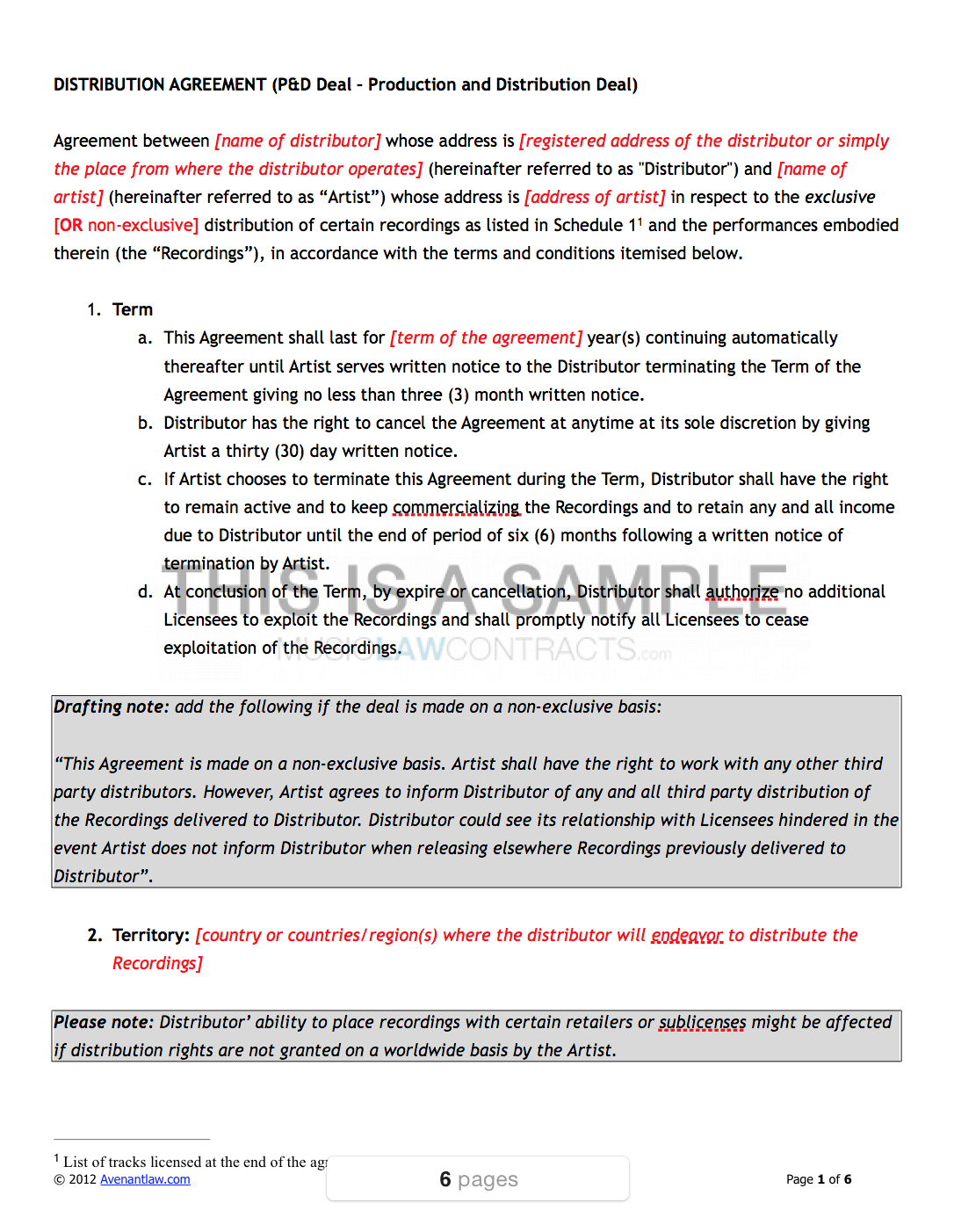 Record Label Contract Pack (23 Contracts) Inside Record Label Contract Template