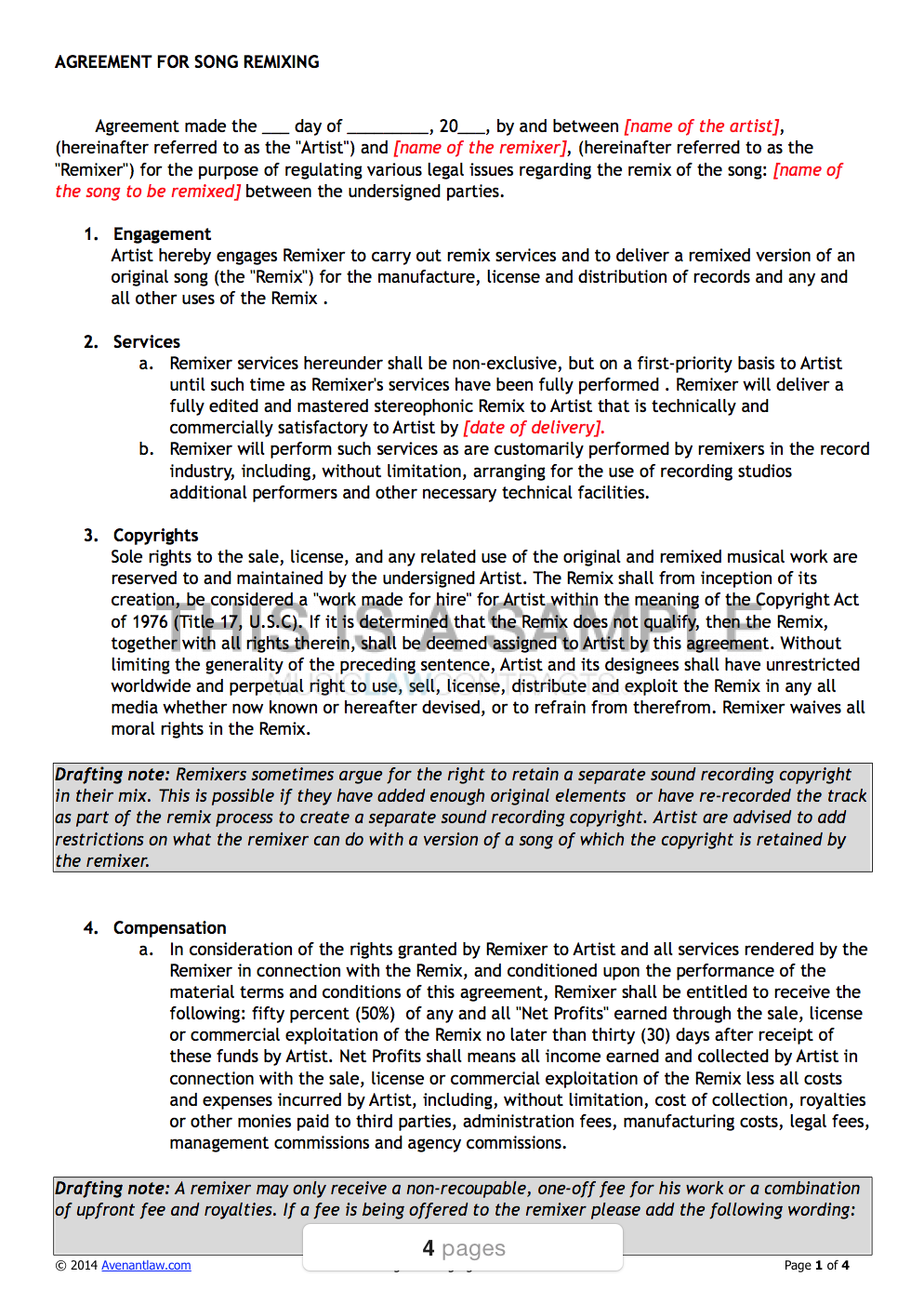 Free Sample Licensing Agreement Template